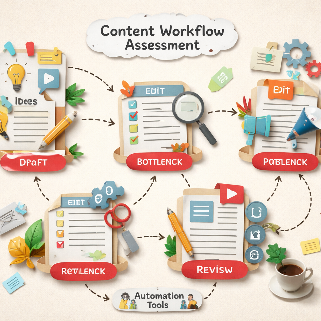 content automation tool workflow assessment diagram