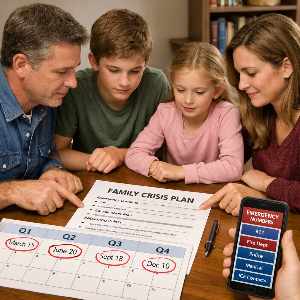 family crisis plan review and practice session