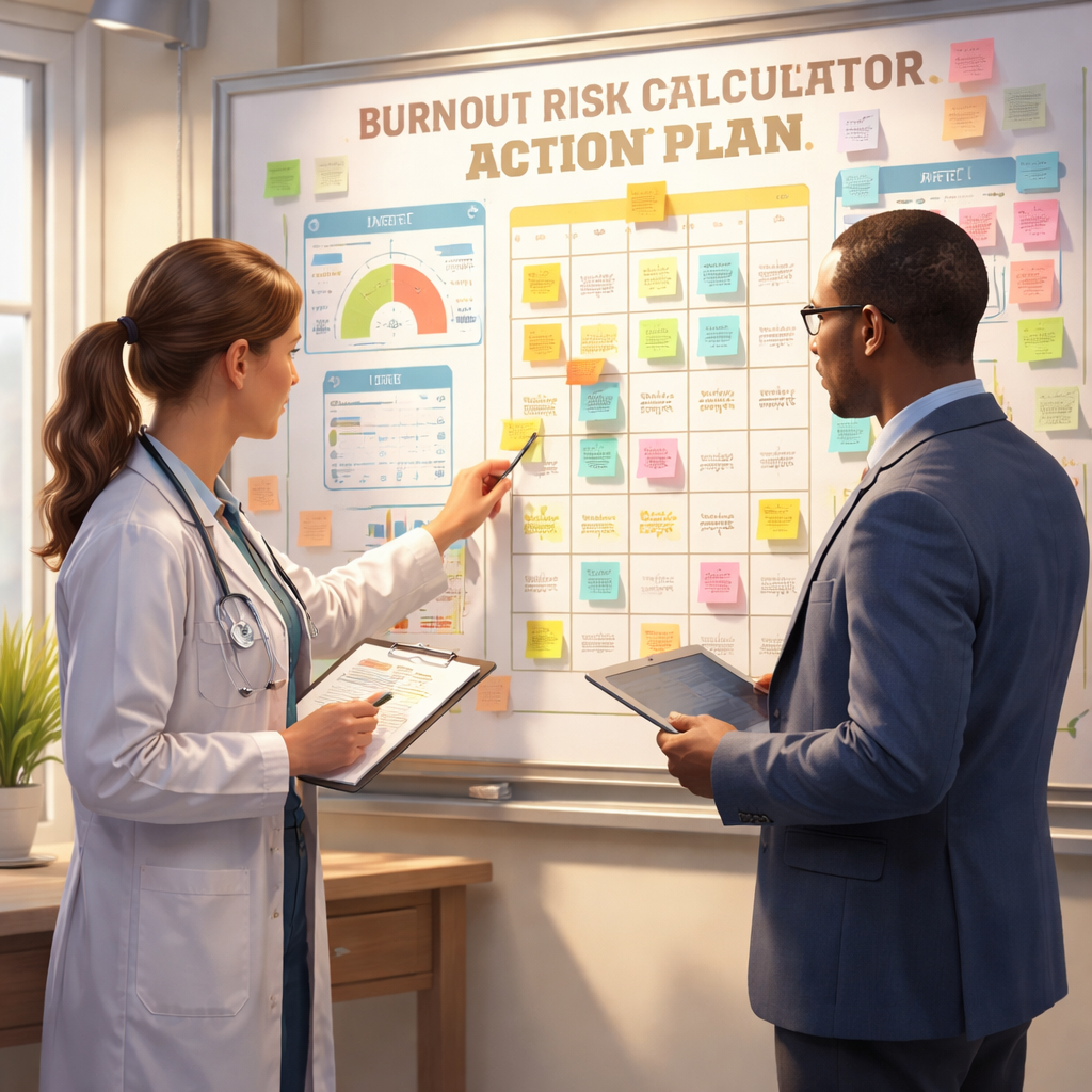 clinical burnout risk calculator action plan visual