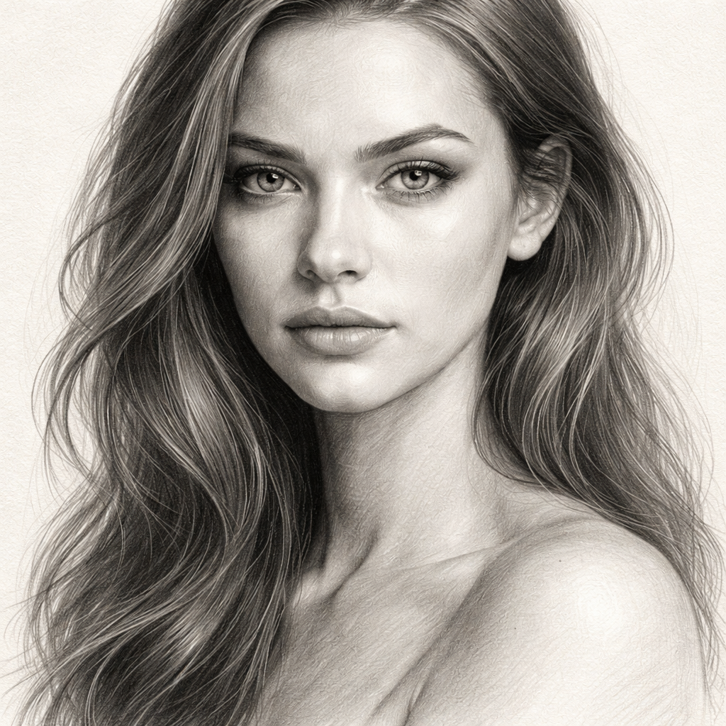 portrait shading example using multiple pencil lead grades for realistic depth.