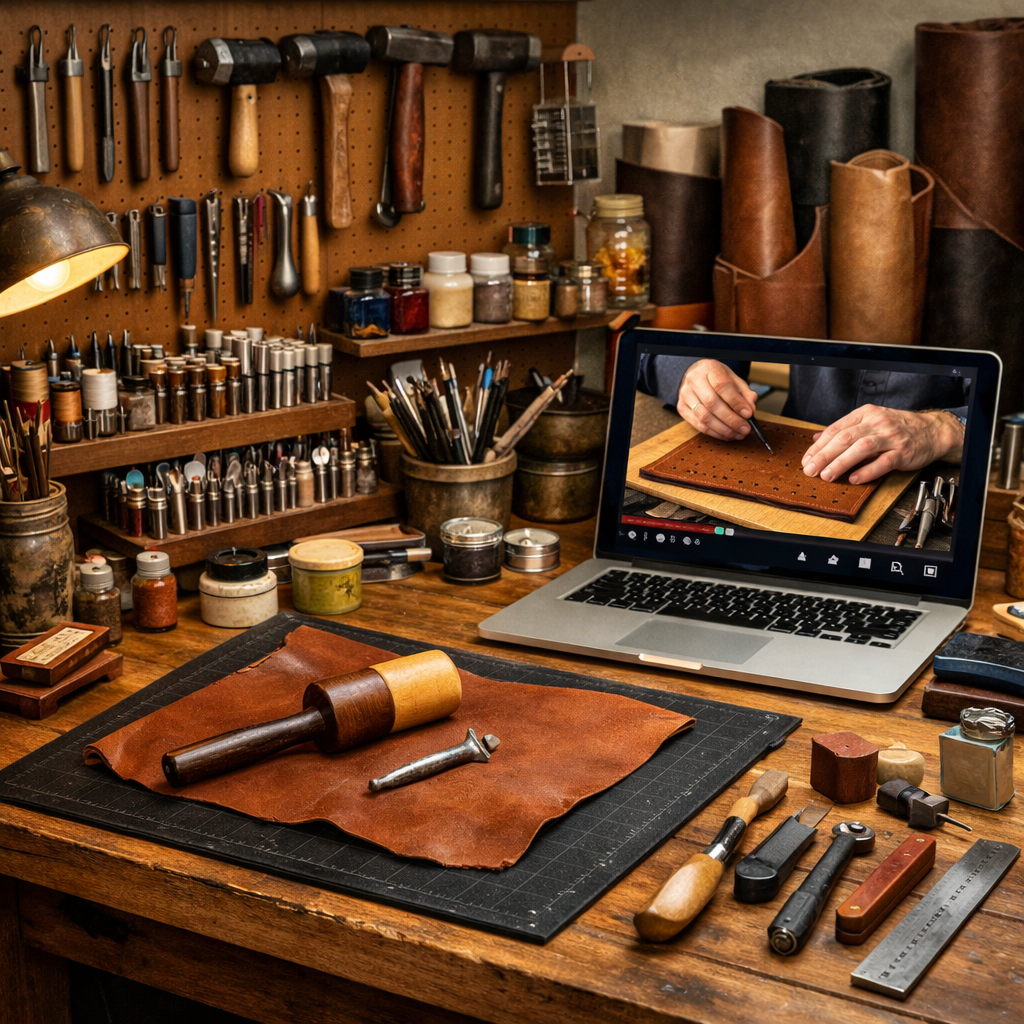 leather tooling home studio setup