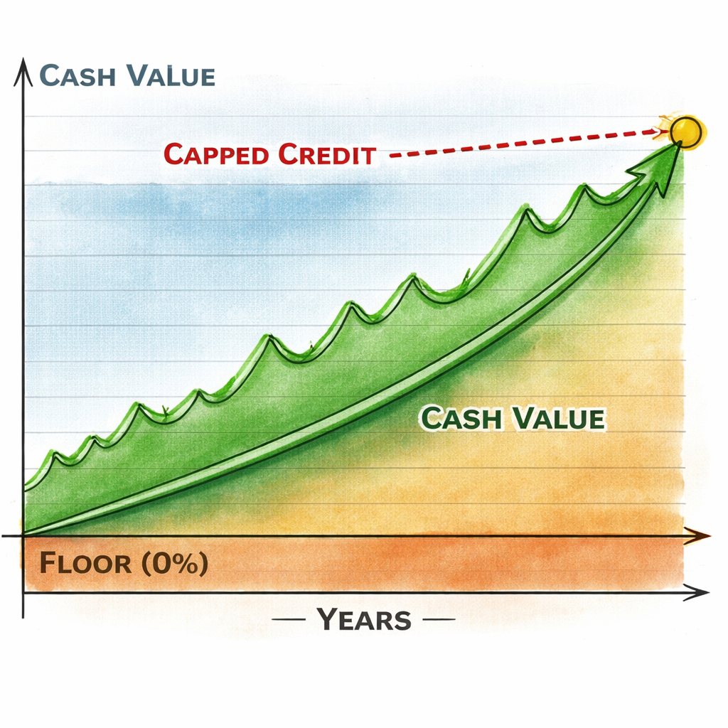 indexed universal life cash value growth chart