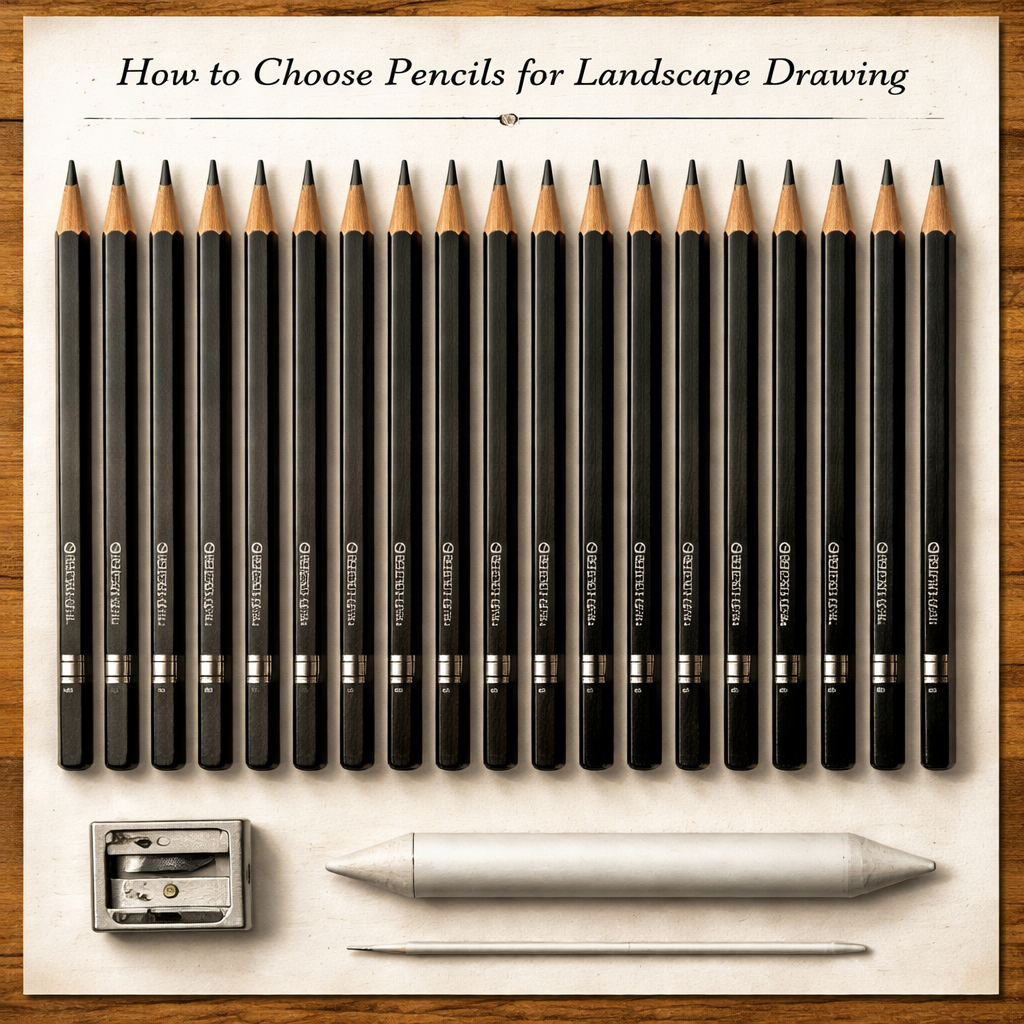 how to choose pencils for landscape drawing kit layout