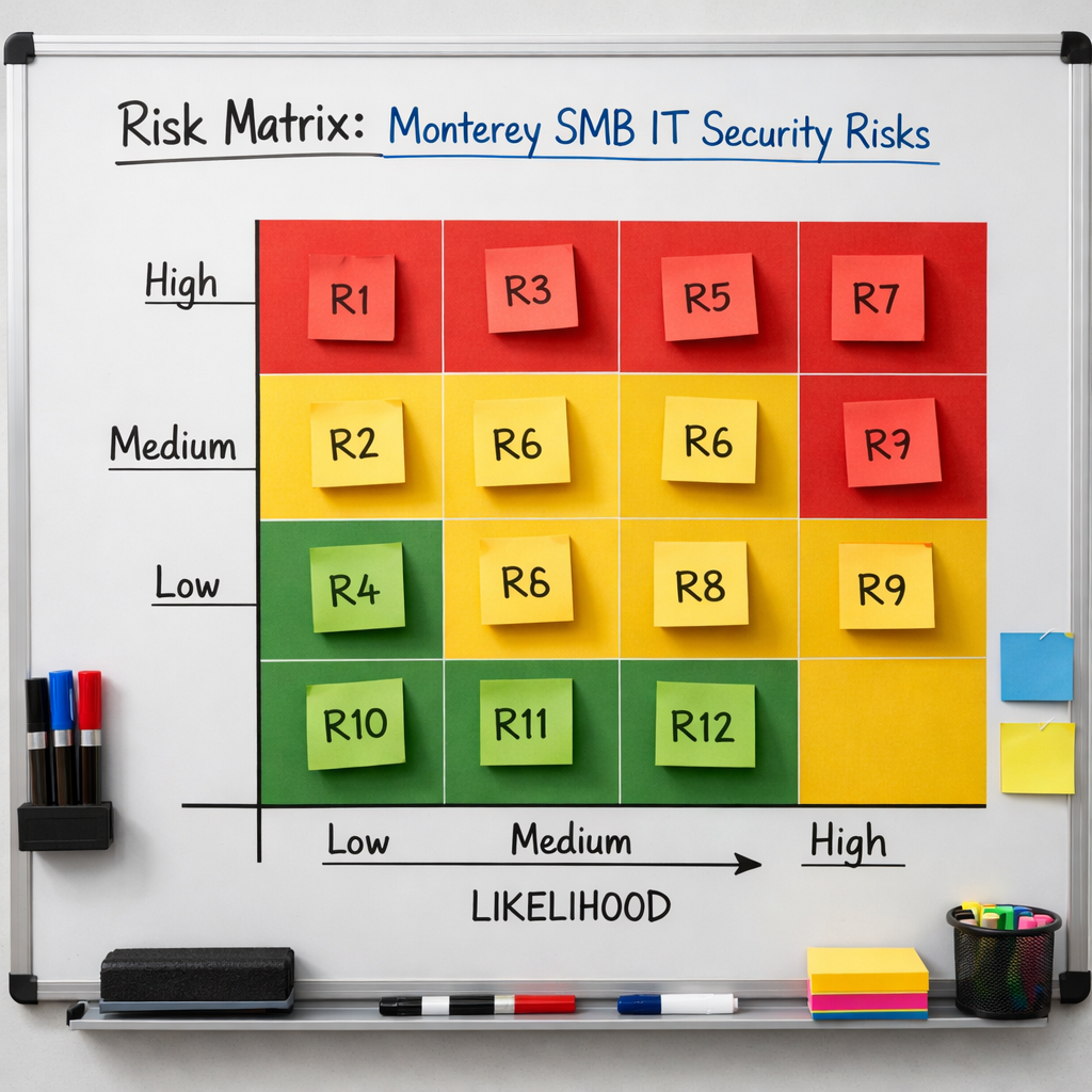 risk matrix prioritizing IT security risks