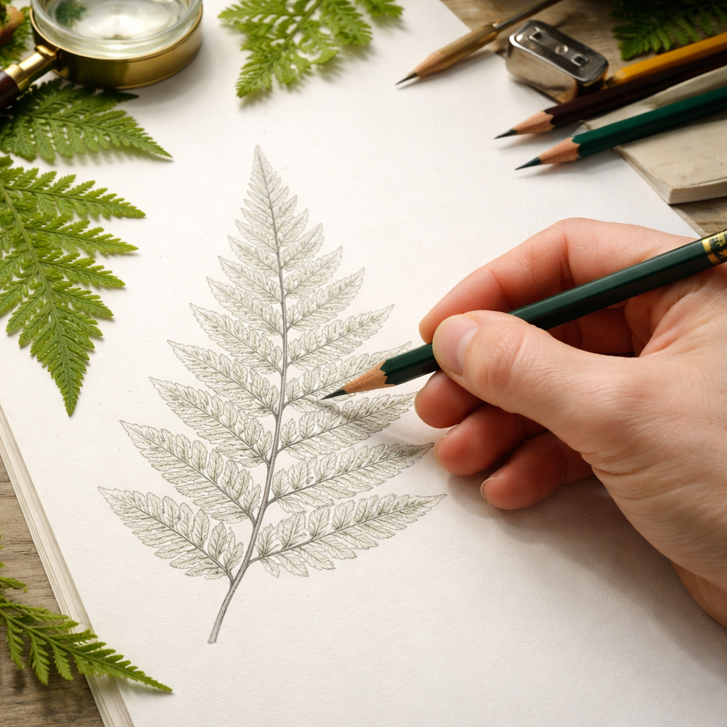 hard lead for fine detail in pencil selection for botanical illustration.
