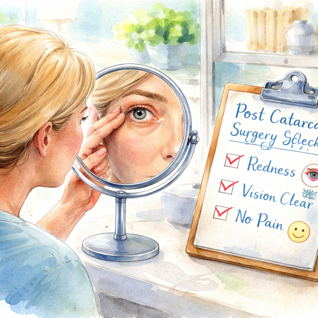 early post cataract surgery eye check checklist