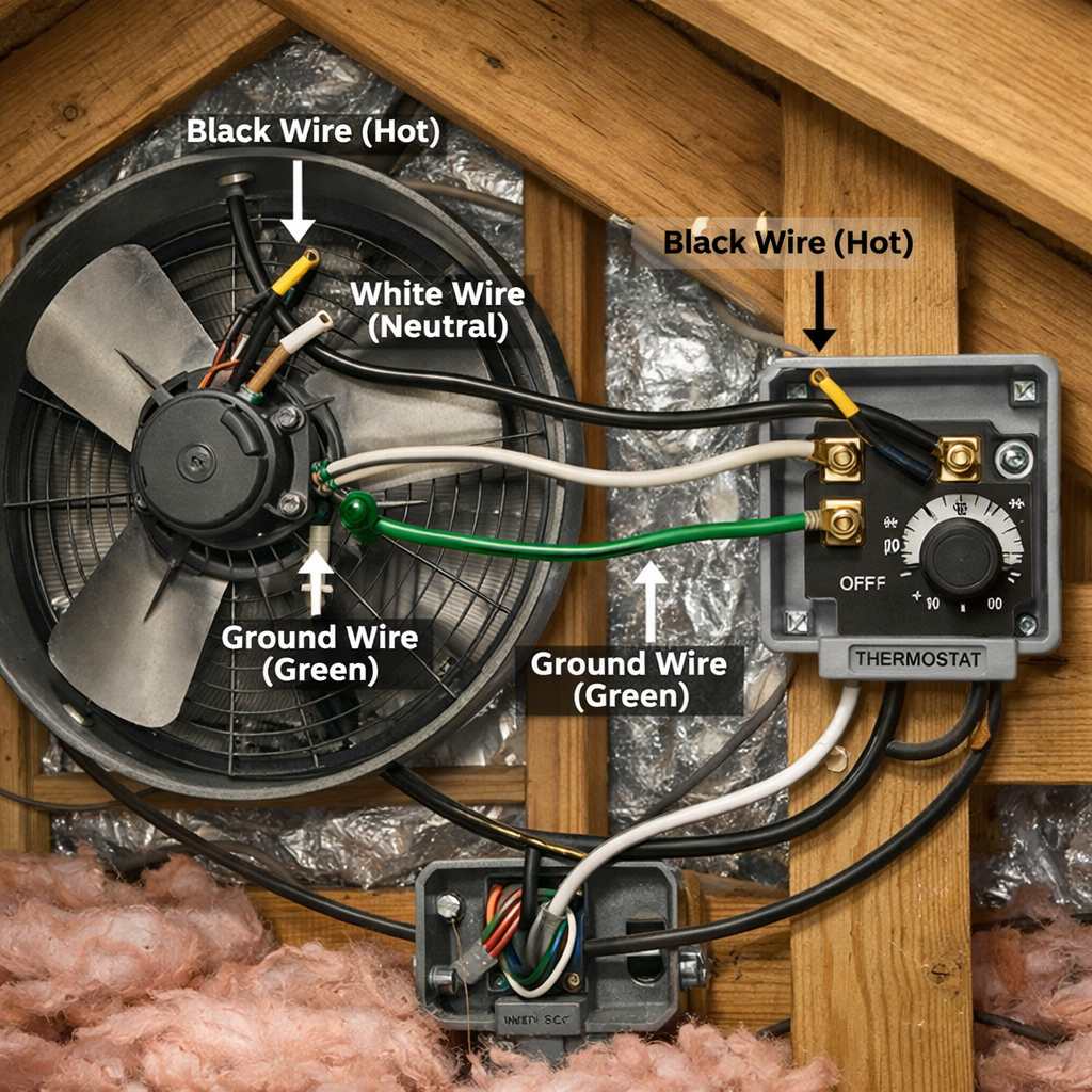 wiring roof ventilation fan
