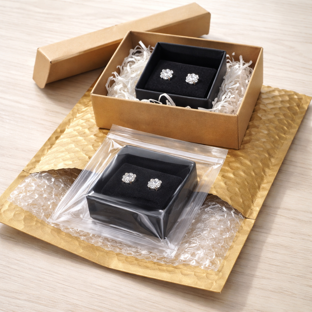 layered packing for diamond veneer jewelry