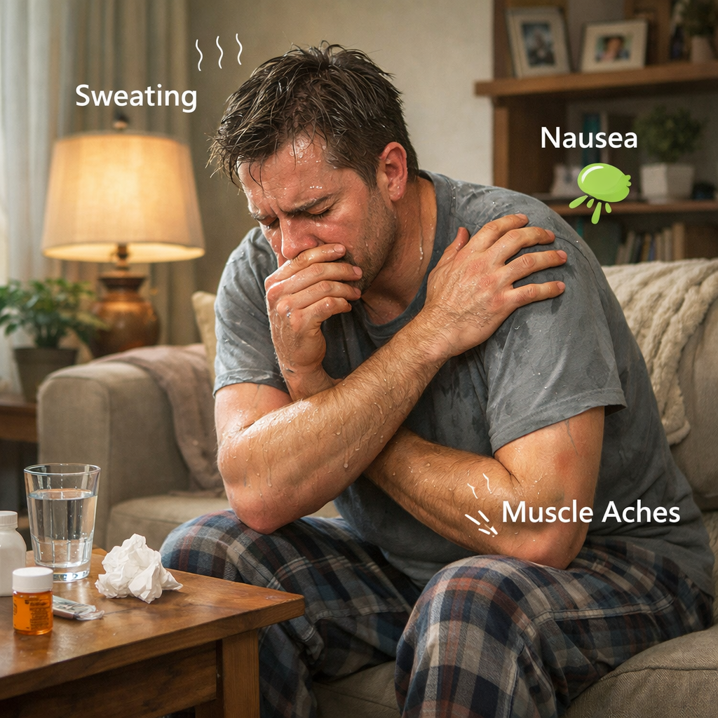 opioid withdrawal symptoms illustration