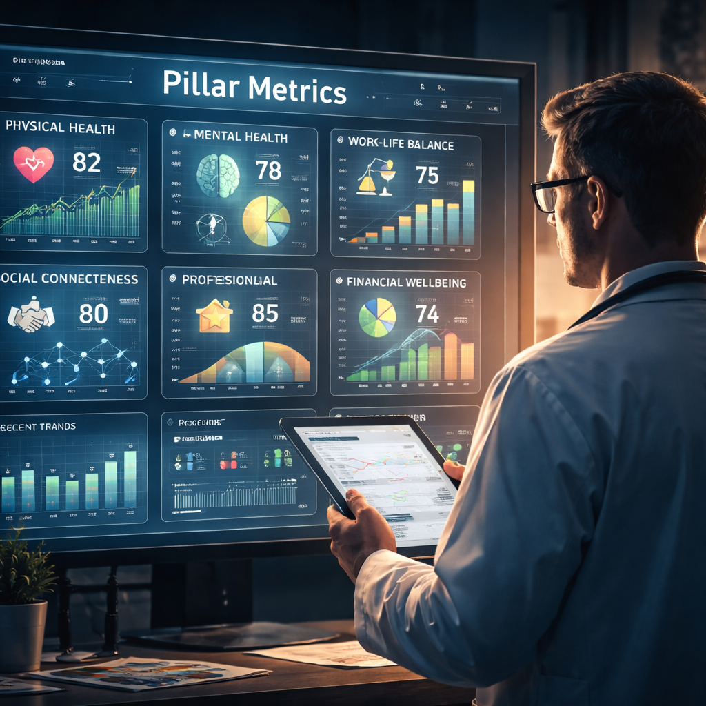 wellbeing profile questionnaire for healthcare professionals pillar metrics visualization