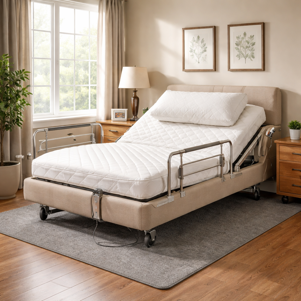 setting up an adjustable bed for spinal stenosis support