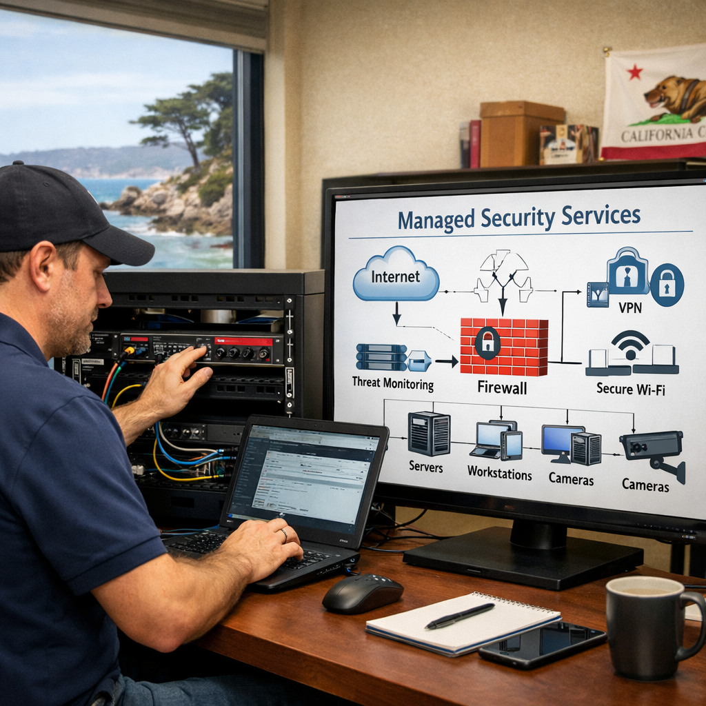 managed security services setup for a Monterey small business