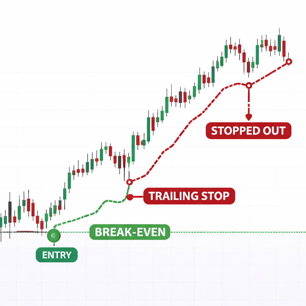 forex trading exit strategies with trailing stop and break even