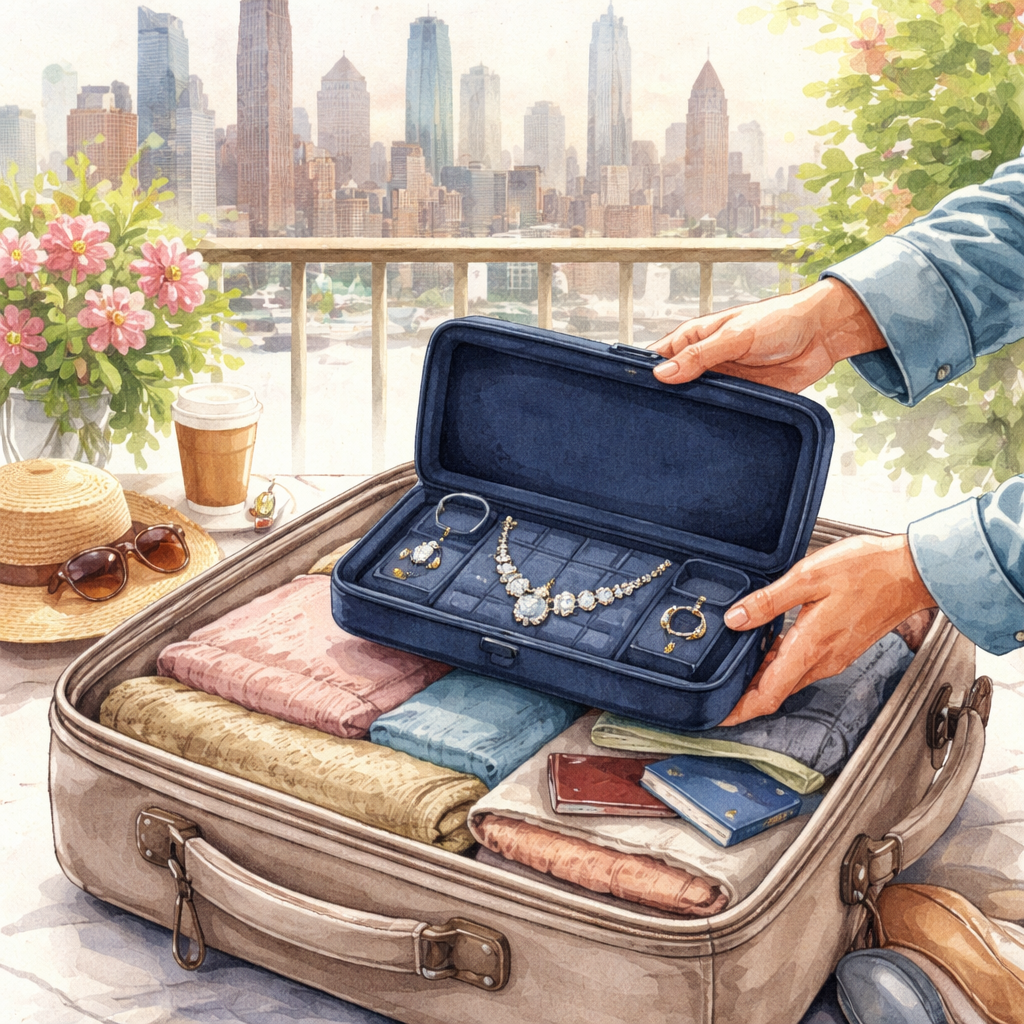 secure packing of diamond veneer jewelry for travel