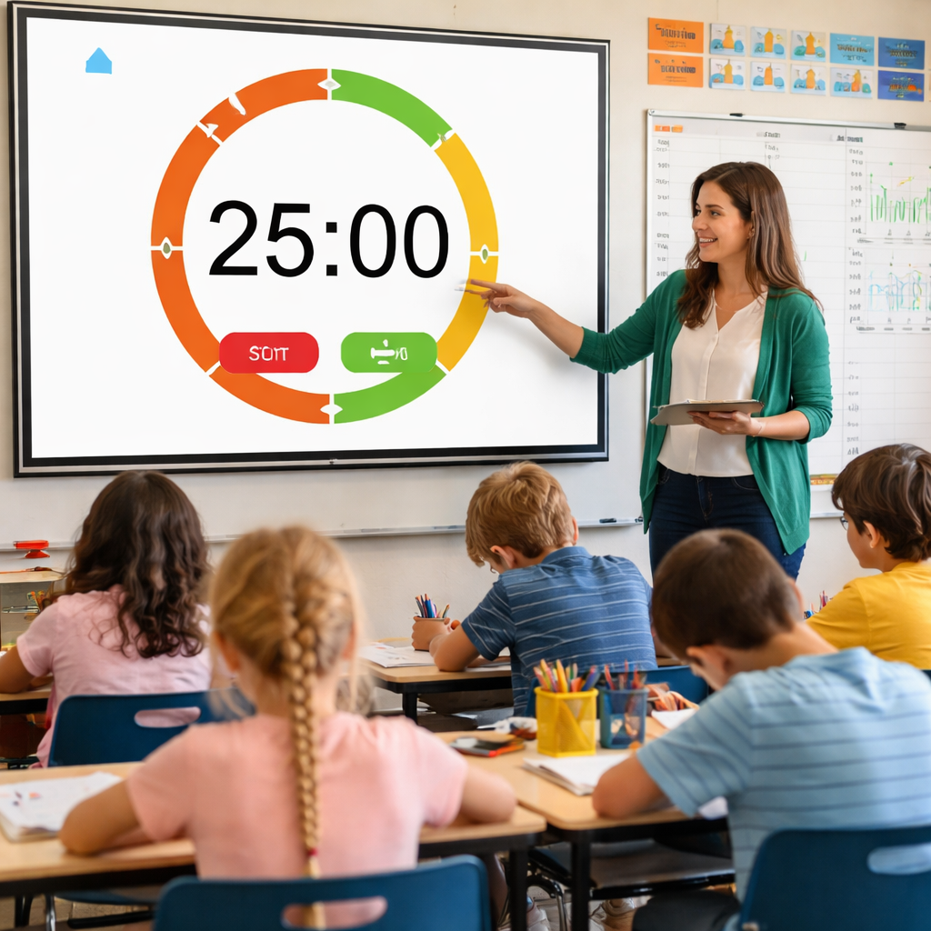 pomodoro timer for teachers classroom in action