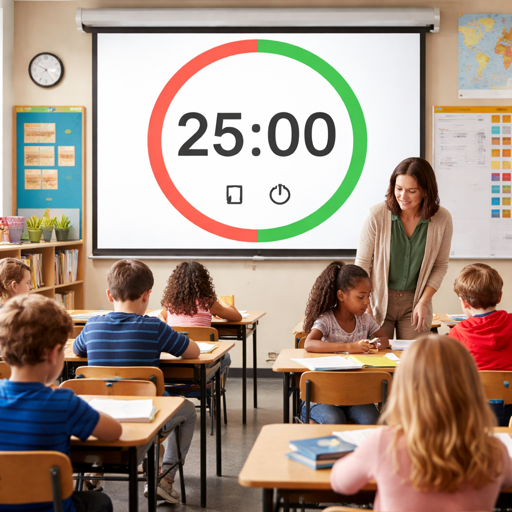 pomodoro timer for teachers schedule classroom visual