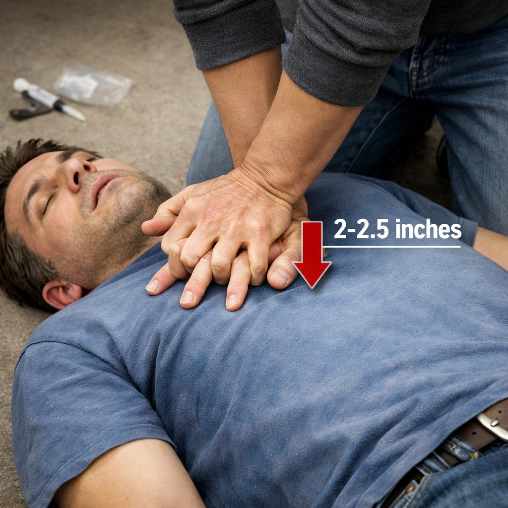 hands‑only CPR technique for overdose victims.