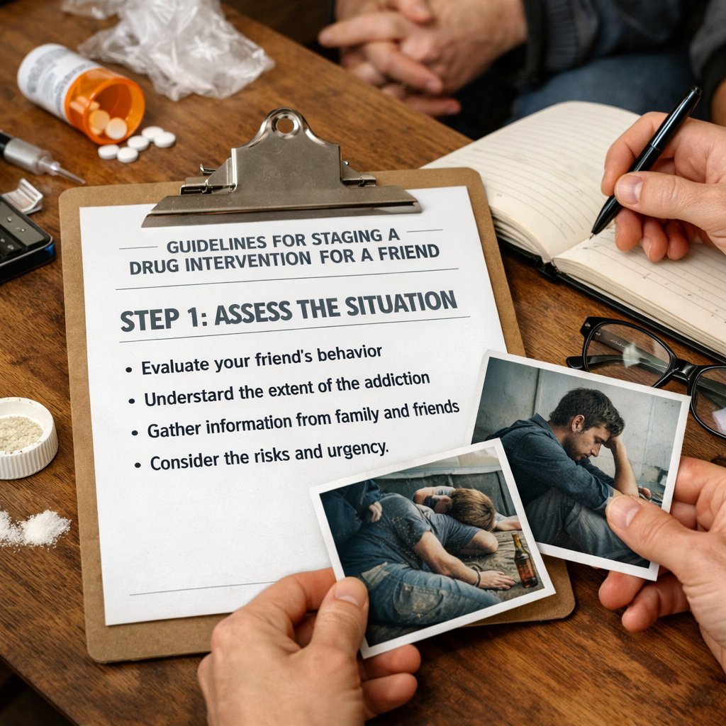 guidelines for staging a drug intervention for a friend step 1: assess the situation