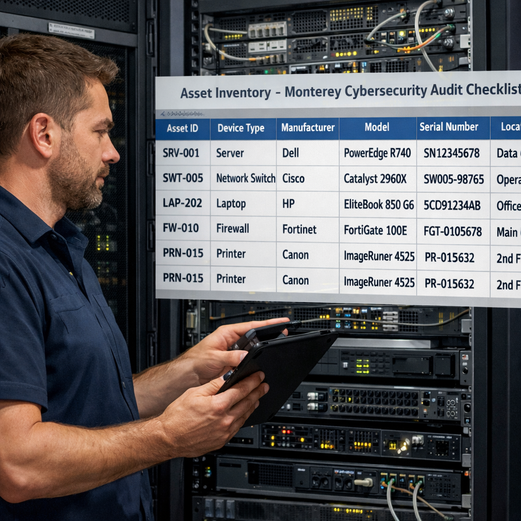asset inventory process for Monterey cybersecurity audit checklist