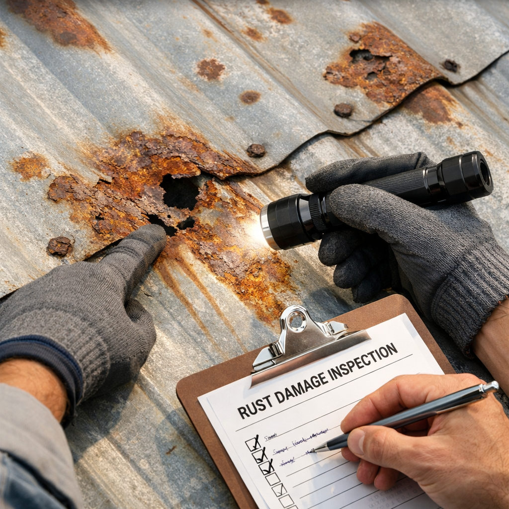 how to repair rust on metal roof panels step 1: inspect and identify rust damage