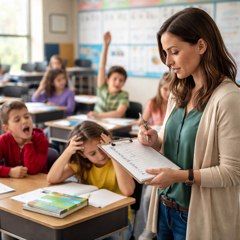 teacher assessing student break needs for pomodoro timer schedule