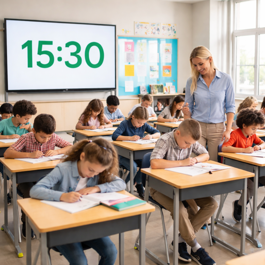 Pomodoro timer for teachers lesson timers showing focused students during work period