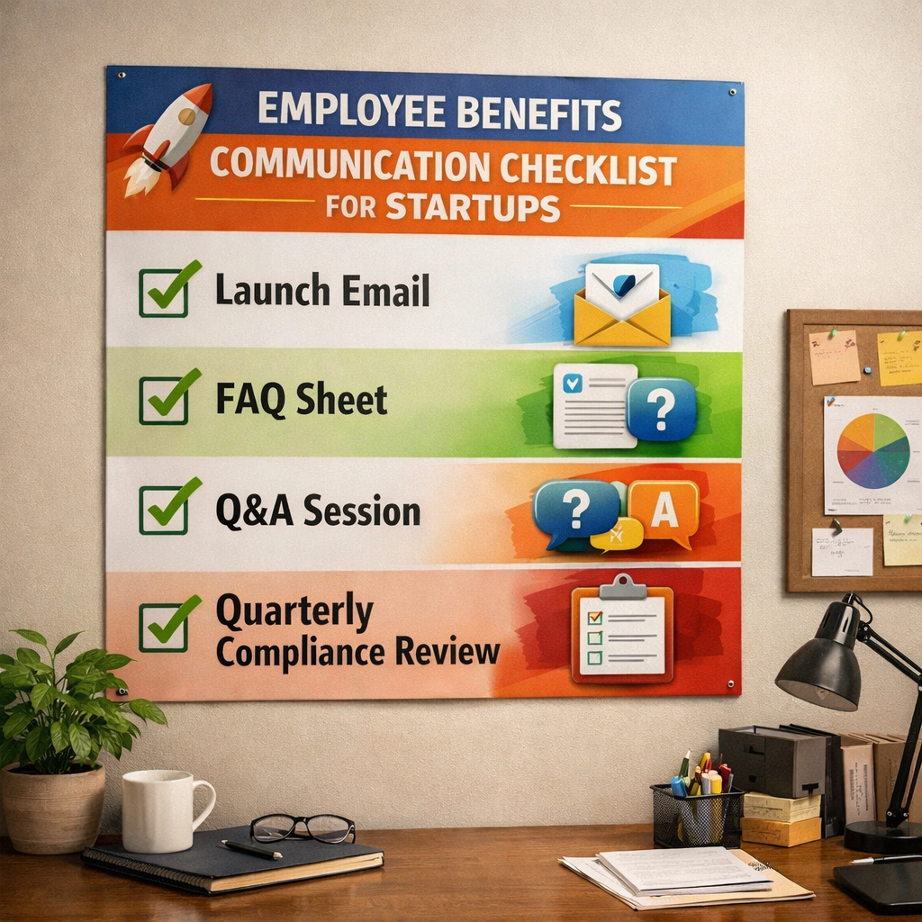 employee benefits communication checklist for startups.