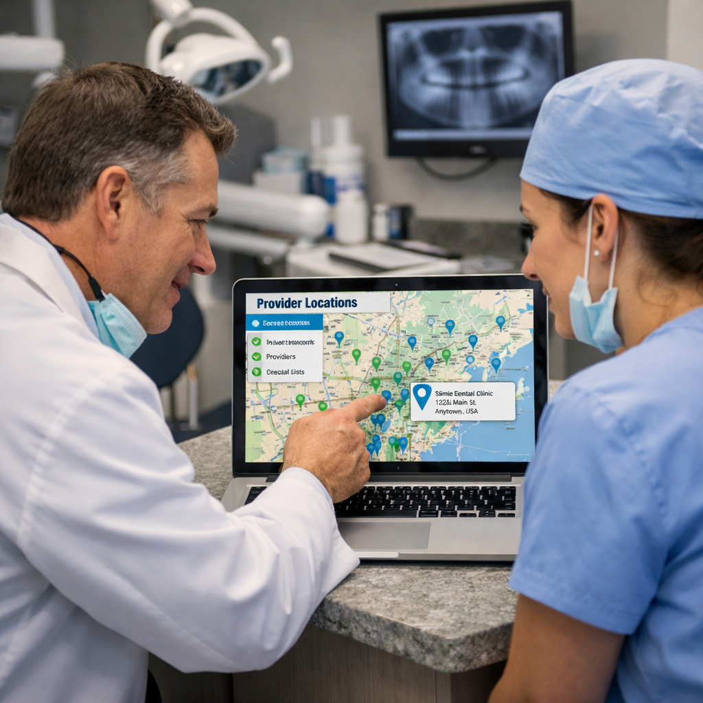 dental office checking health plan provider network coverage