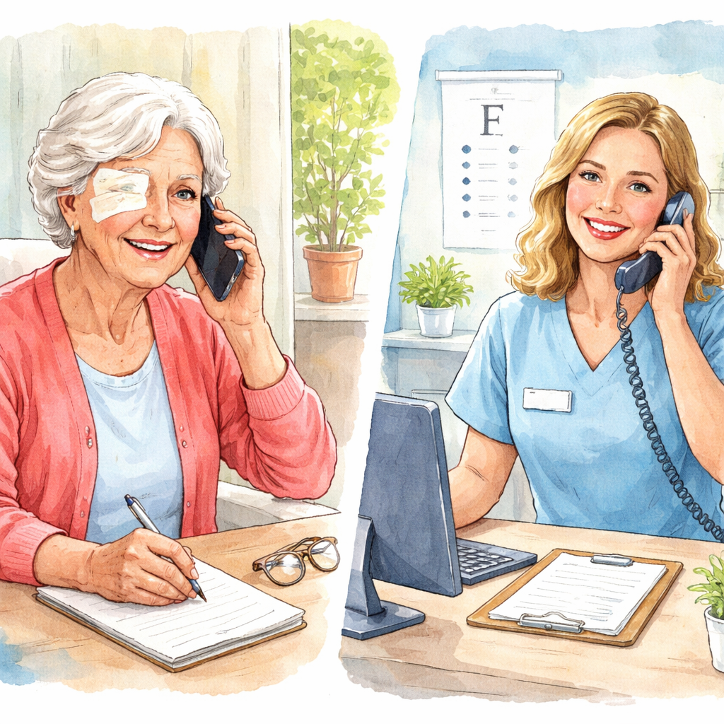 scheduling post cataract surgery eye exam