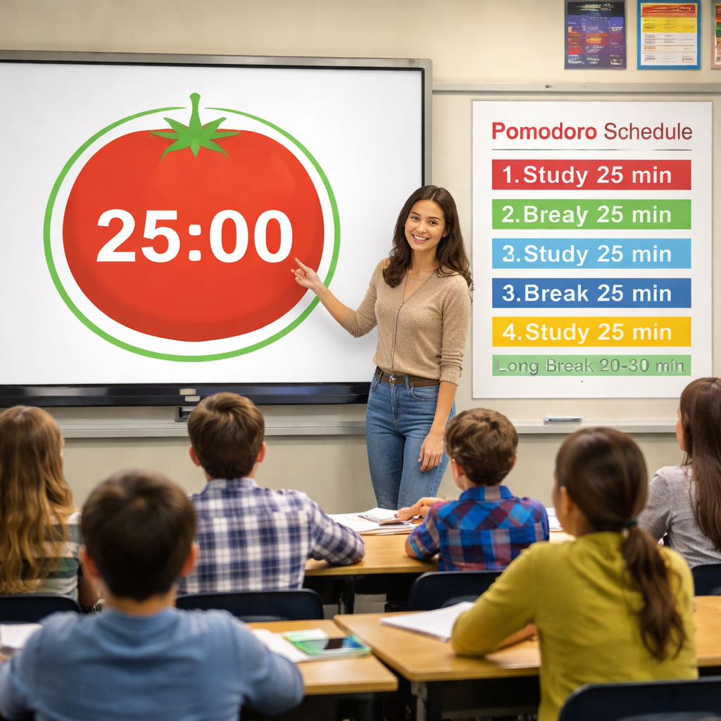 pomodoro timer classroom visual guide
