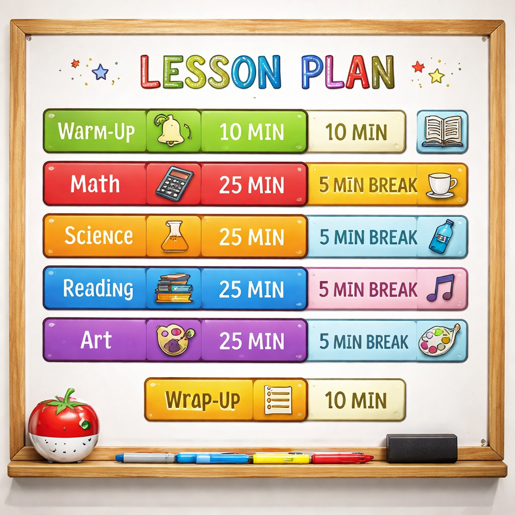 pomodoro timer for teachers free lesson planning visual