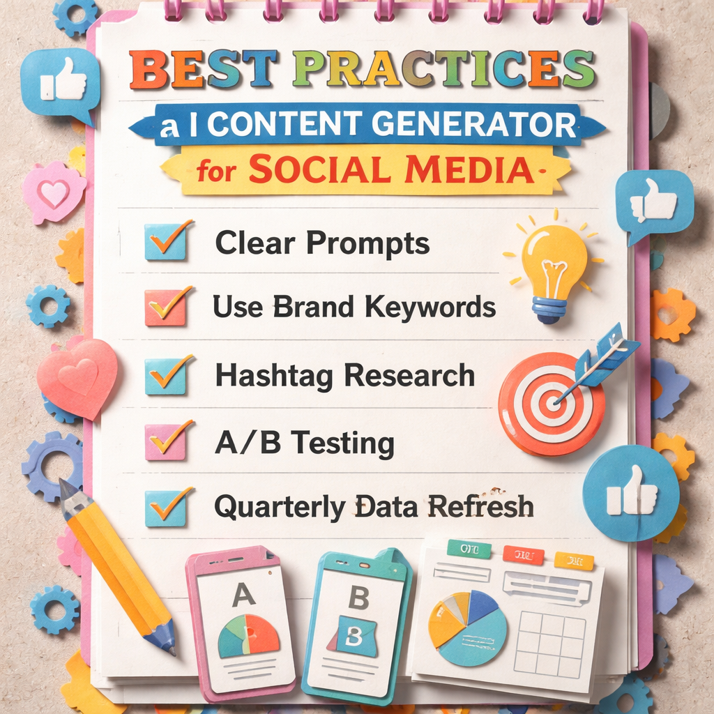 best practices checklist for AI content generator for social media