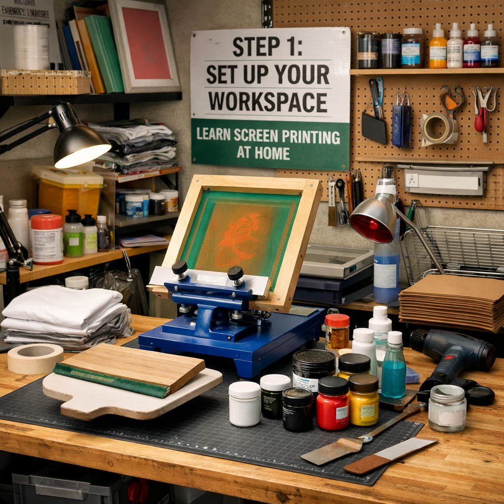 learn screen printing at home step 1: set up your workspace