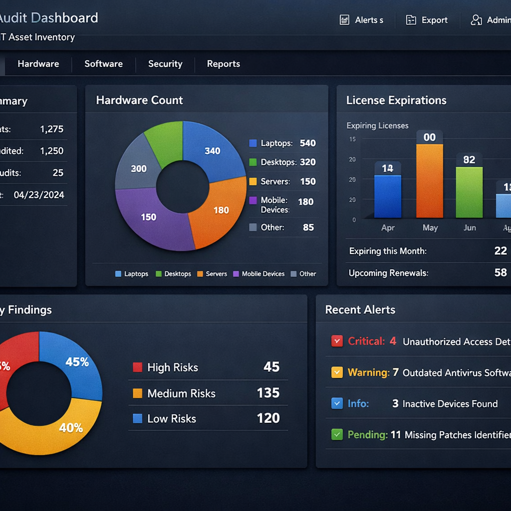 Ongoing audit and reporting visual for Monterey IT asset inventory