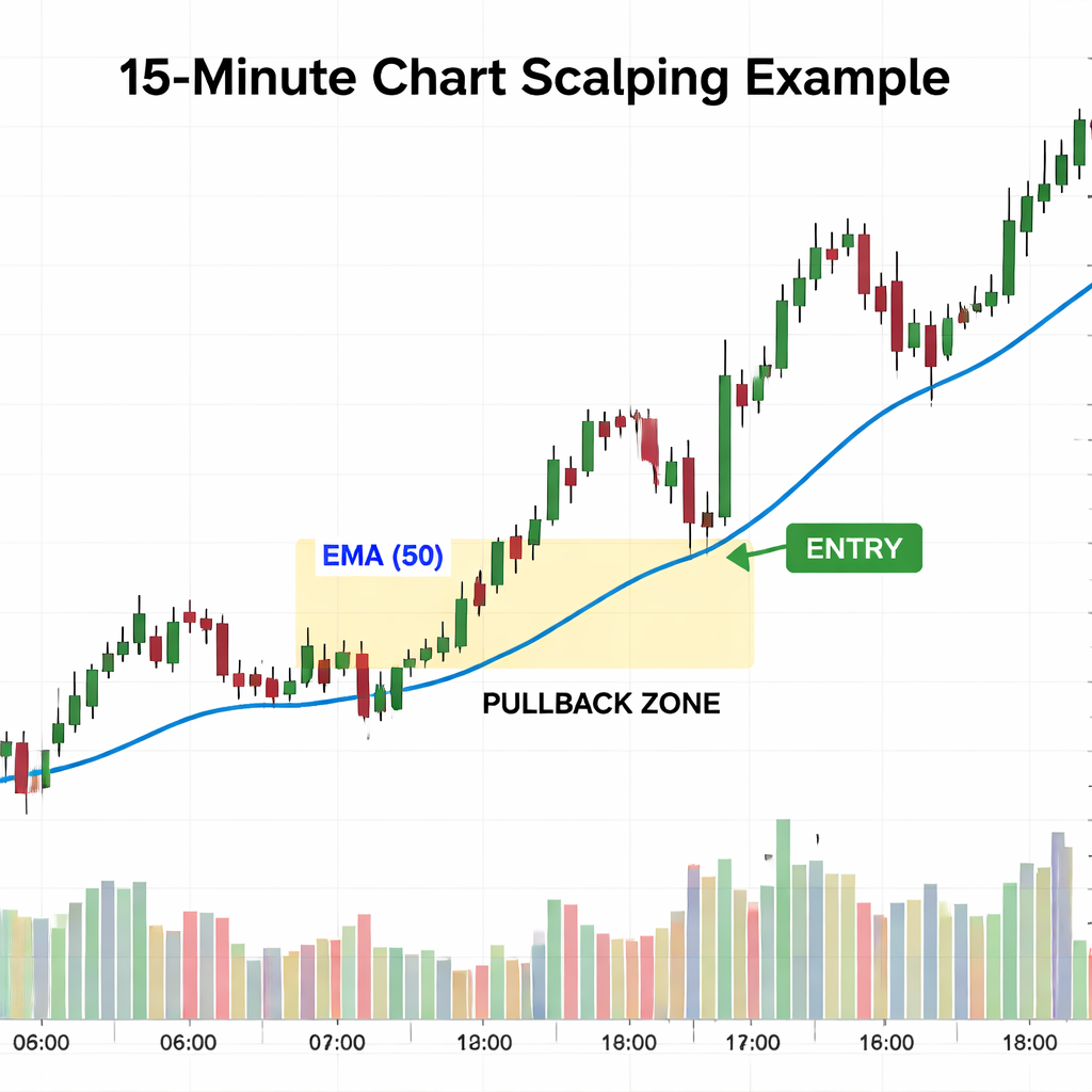 15‑minute chart scalping example