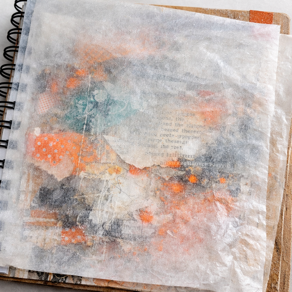 wax paper protecting art journal page