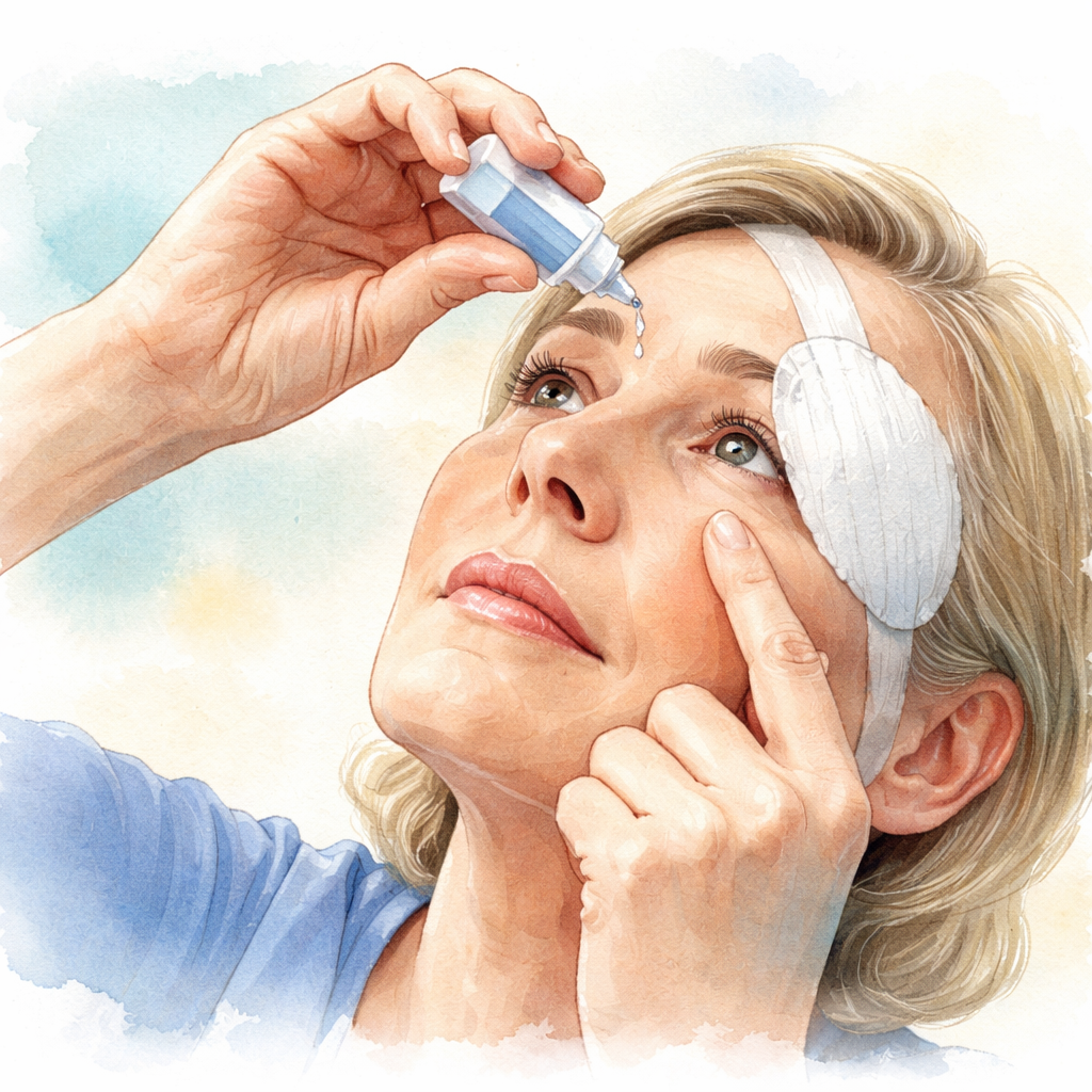 cataract surgery eye drops application