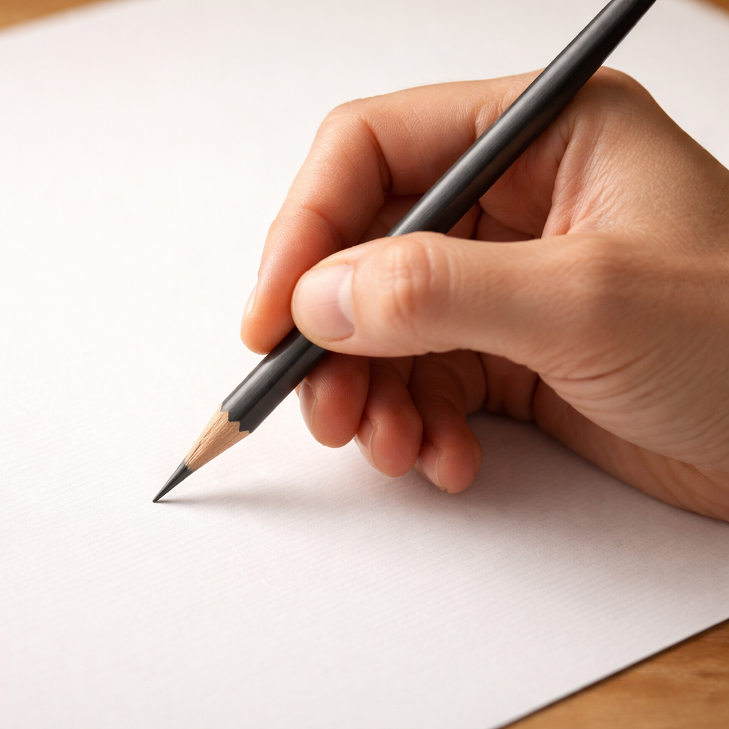 paint‑brush grip for fine line drawing