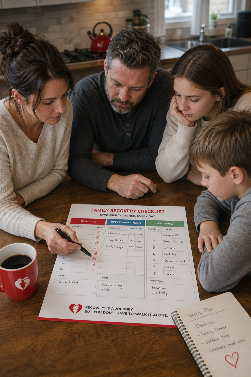 family recovery checklist template for post‑rehab support
