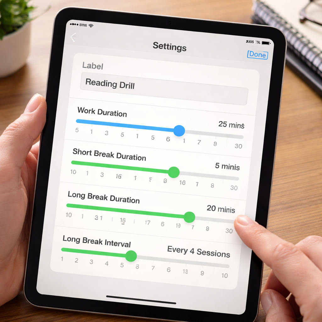 customizing pomodoro timer on iOS