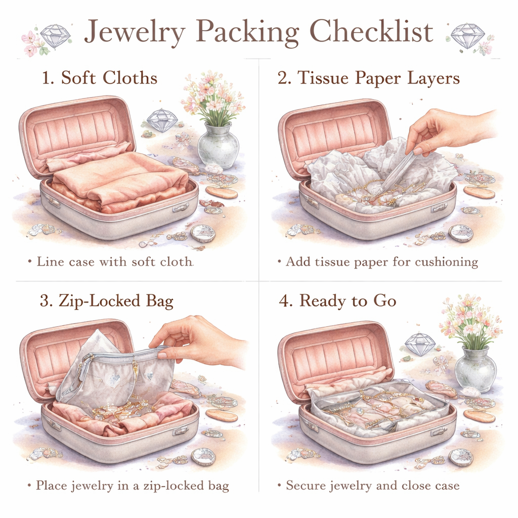 step‑by‑step diamond veneer jewelry packing checklist visual guide