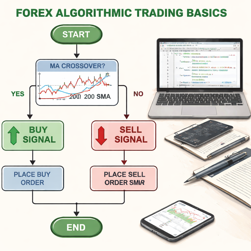 forex algorithmic trading basics guide simple MA crossover diagram