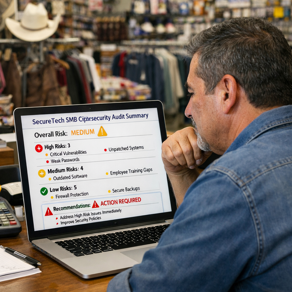 SecureTech SMB cybersecurity audit visual