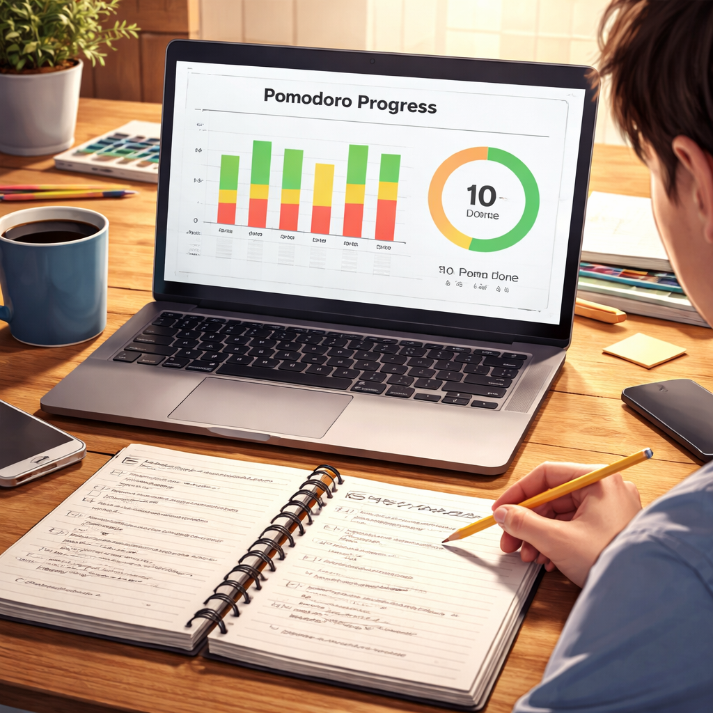 student tracking pomodoro progress