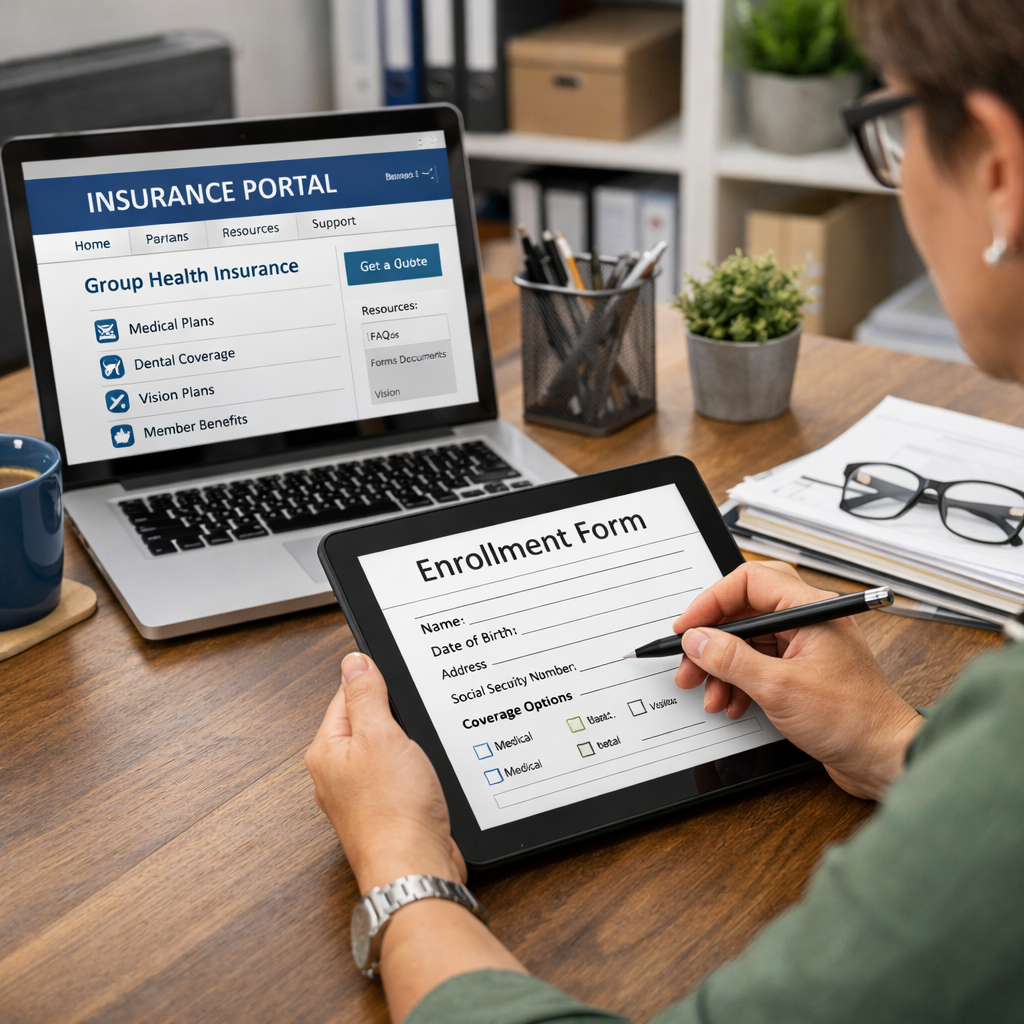 Nonprofit HR manager implementing group health insurance options for small nonprofit organizations.