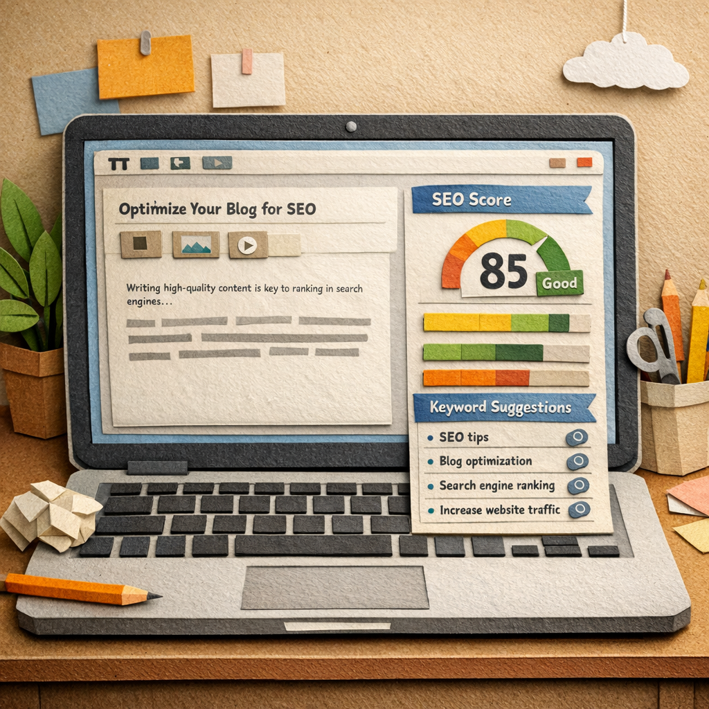 AI writing tool with live SEO score and keyword suggestions