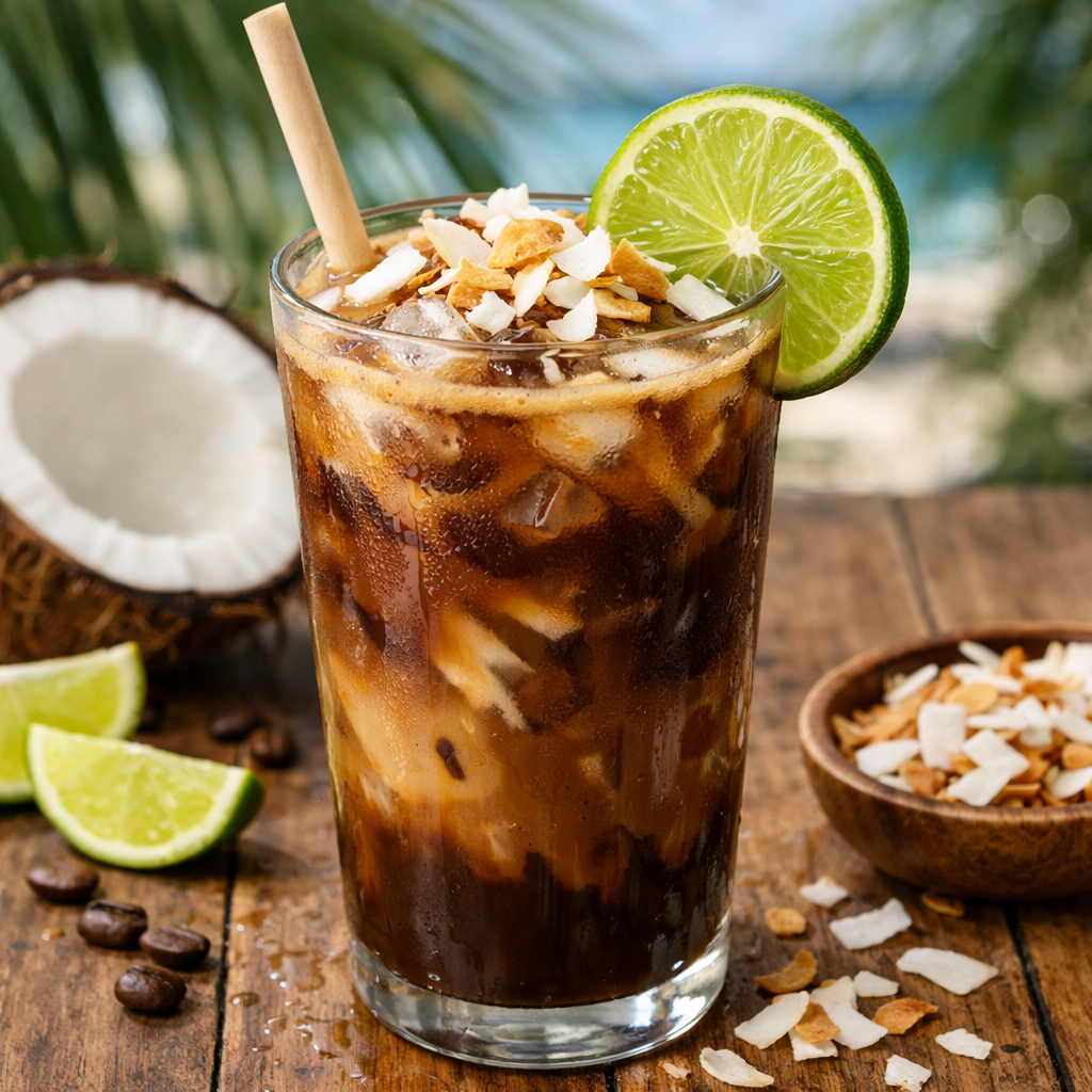 tropical coffee garnish