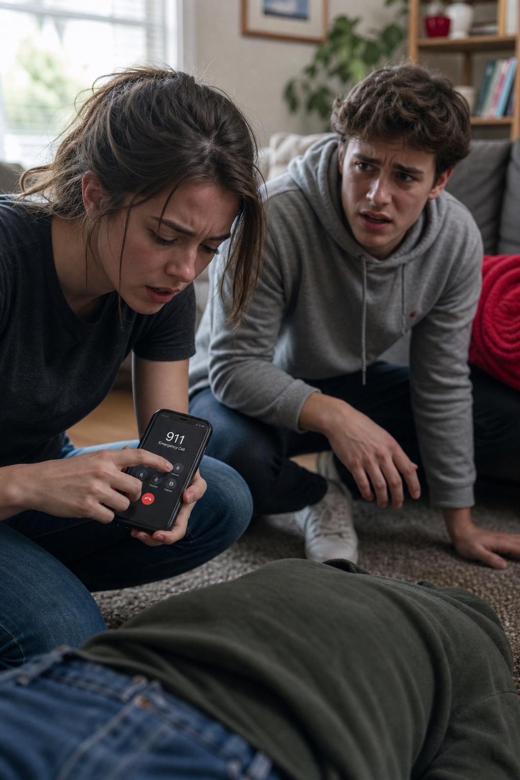 family calling emergency services during an overdose emergency