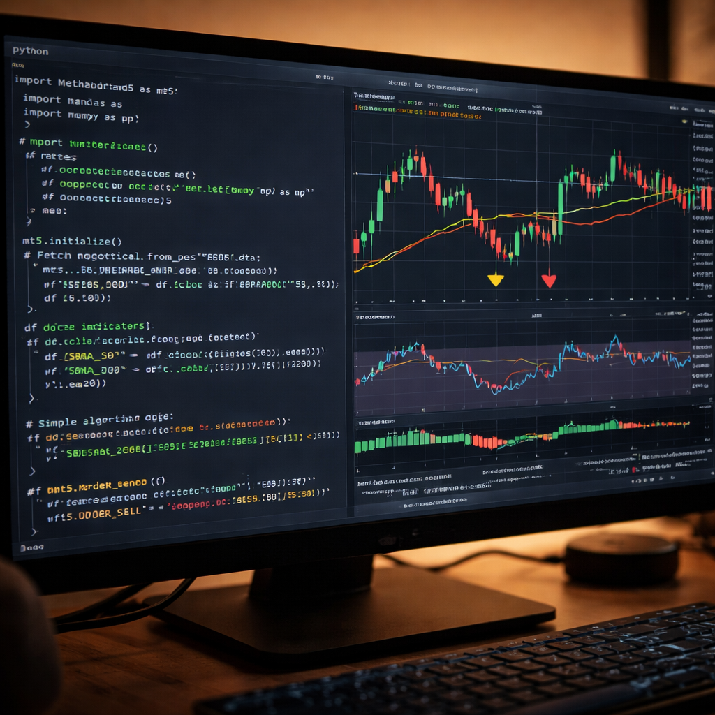 simple forex algo Python example visual.