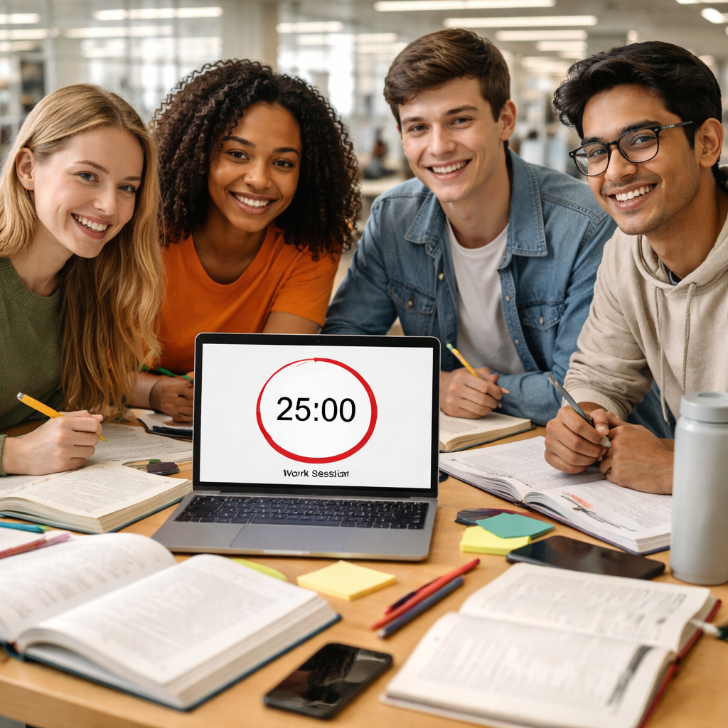 group using pomodoro timer for study sessions